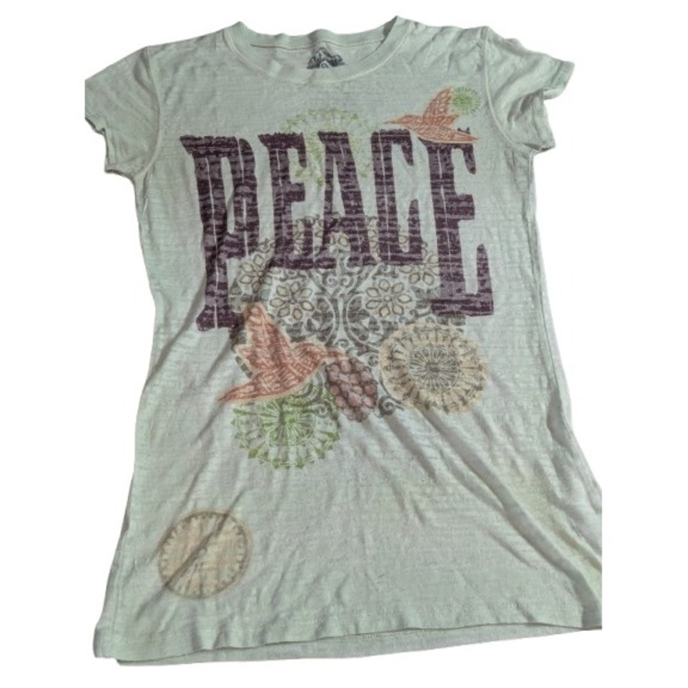 Archaic‎ by Affliction Peace Shirt M Burnout Y2K Grunge Boho Mandala Hummingbird